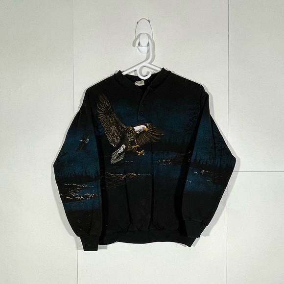Vintage All over Eagle Graphic Crewneck Women’s Medium - Picture 1 of 7